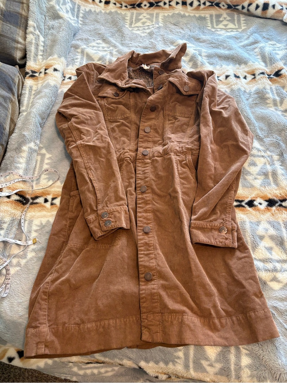 Faherty Rust Brown Long Sleeve Corduroy Dress Jacket